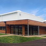 Wood construction cloakroom gymnasium