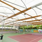 construction tennis couvert - couverture textile