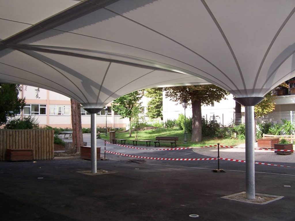 Construction de Préau en membrane textile - Strasbourg (67)