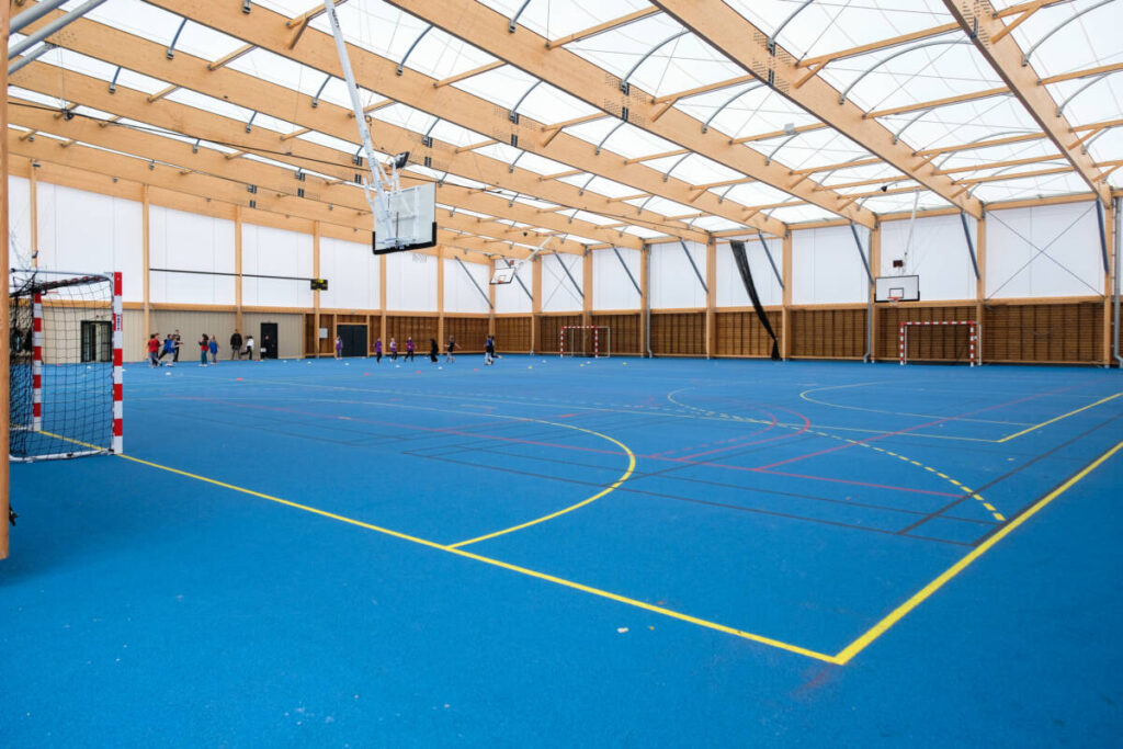 design and built of the sports hall in Saint Jean d'Angély, France