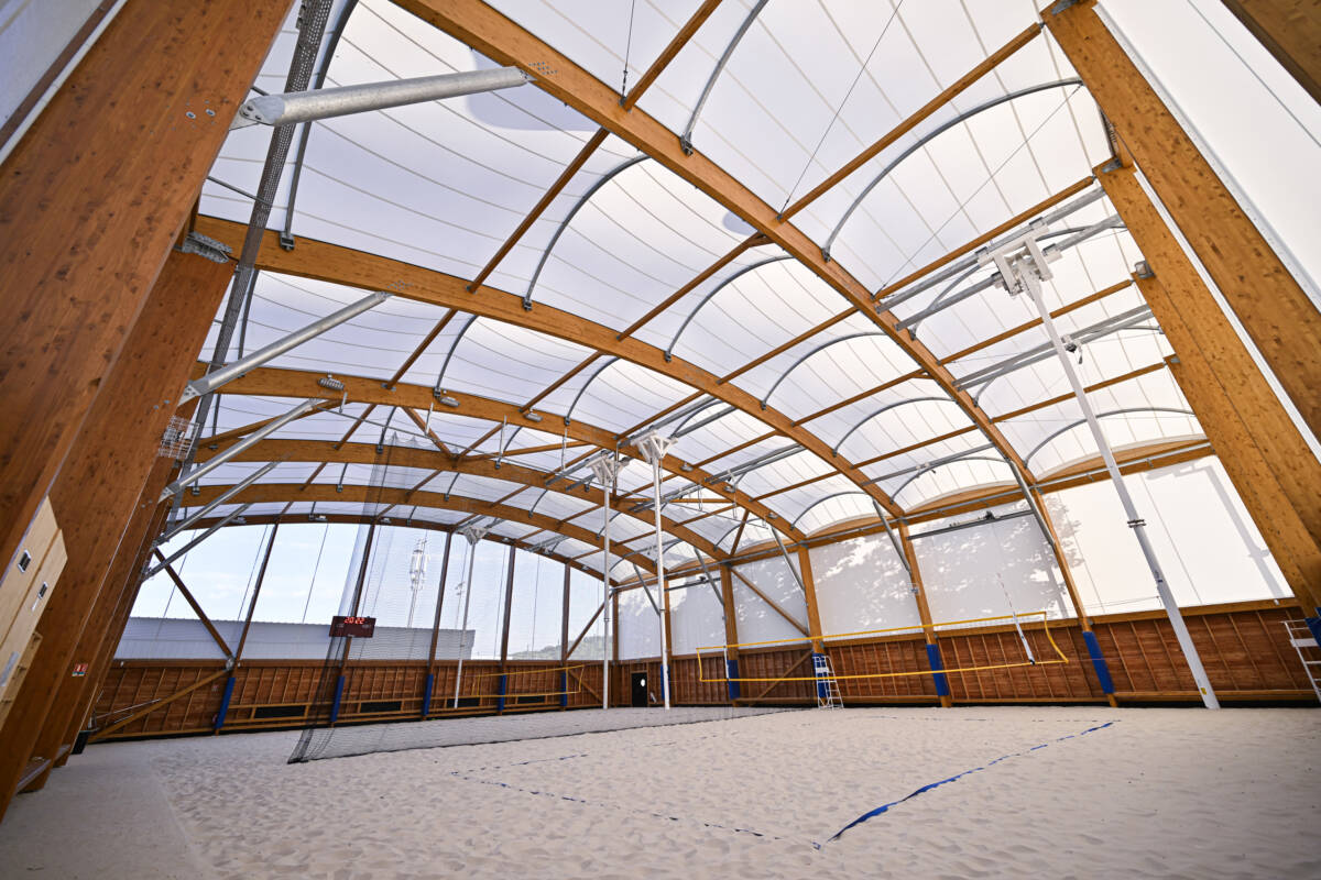 Construction d’une halle de beach située dans le parc omnisports de Croissy sur Seine.