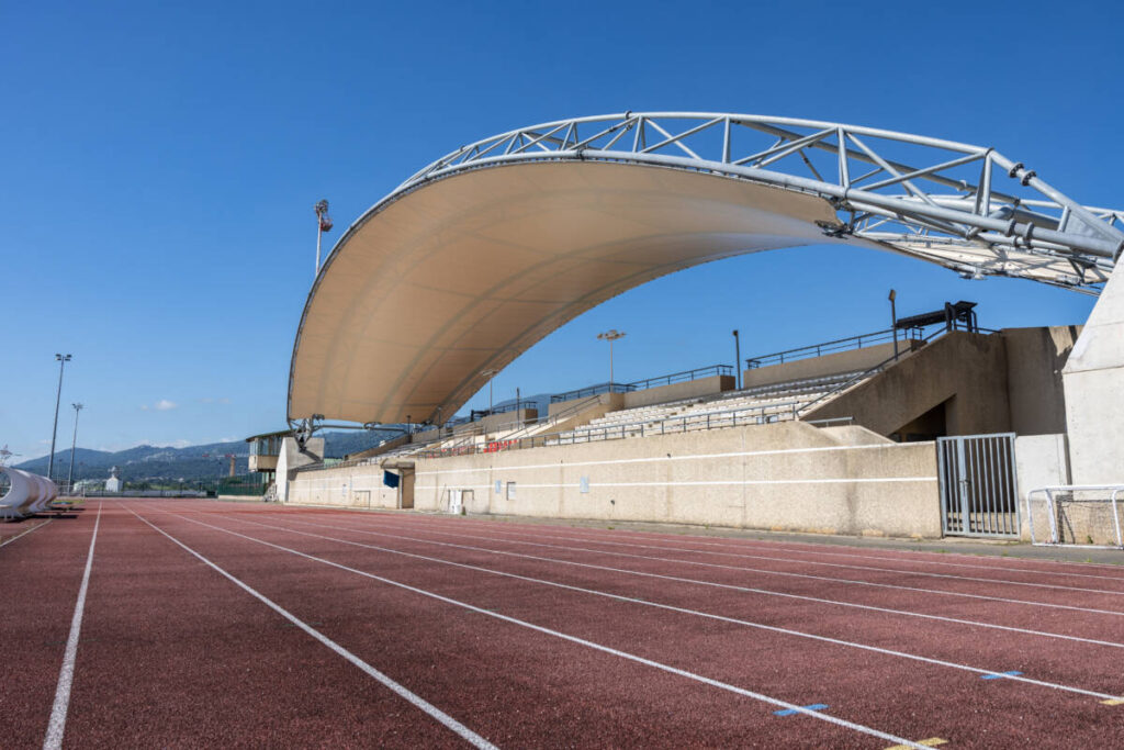 Covered grandstand in Lucciana, Corsica