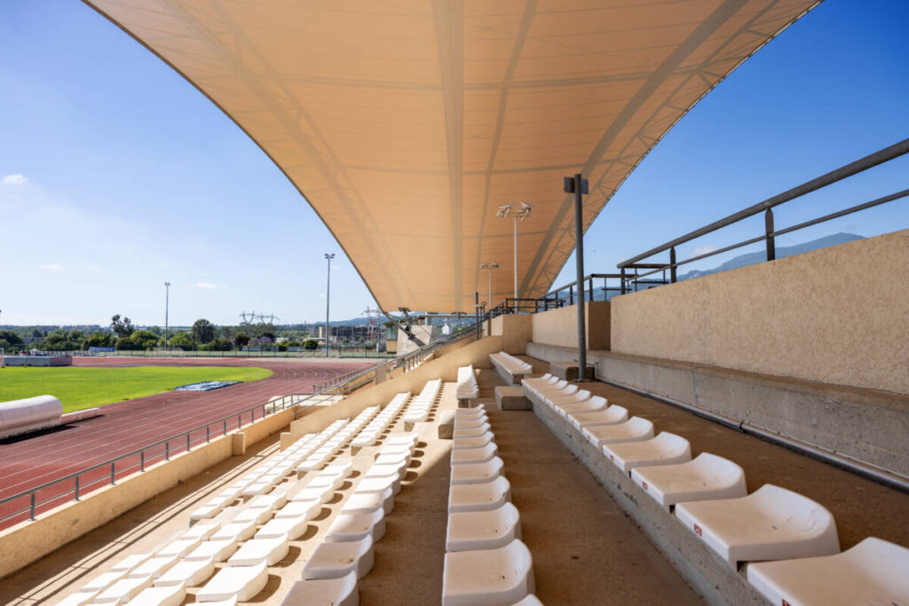 Covered grandstand in Lucciana, Corsica