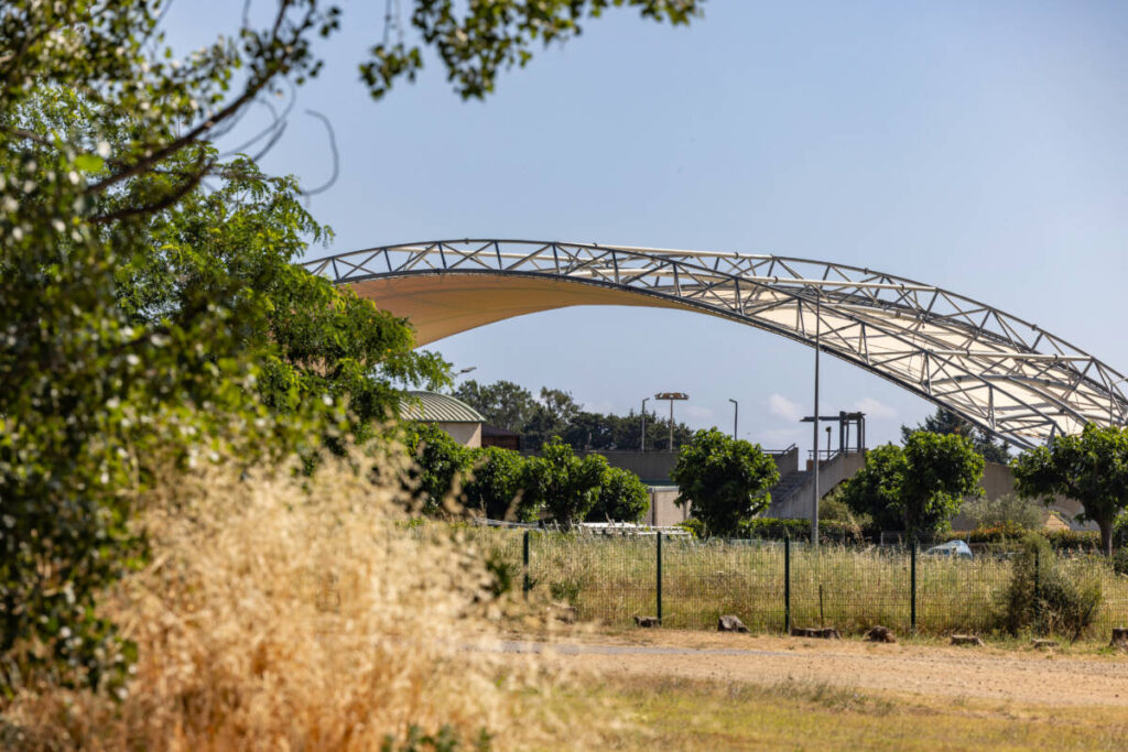 Covered grandstand in Lucciana, Corsica